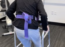 rehabilitation with a walker.